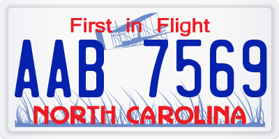 NC license plate AAB7569