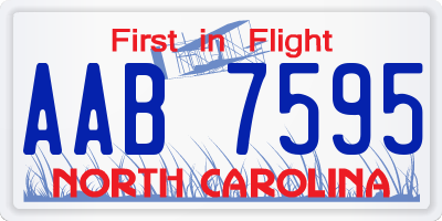 NC license plate AAB7595