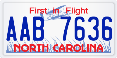 NC license plate AAB7636