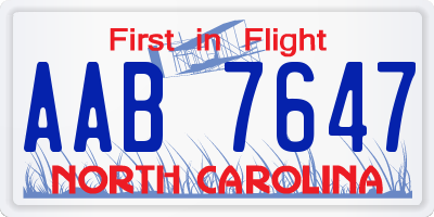 NC license plate AAB7647