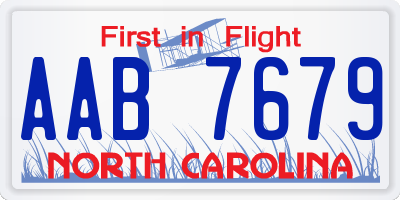 NC license plate AAB7679