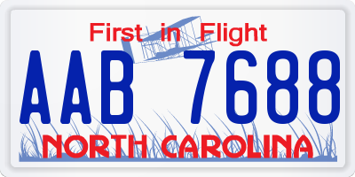 NC license plate AAB7688