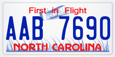 NC license plate AAB7690