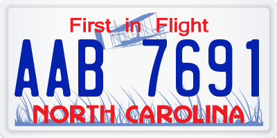 NC license plate AAB7691