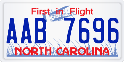 NC license plate AAB7696