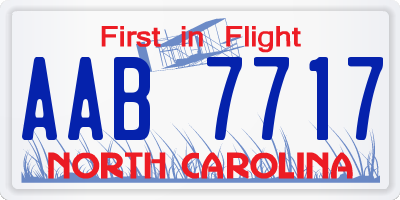 NC license plate AAB7717