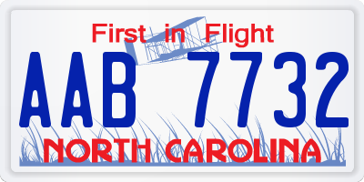 NC license plate AAB7732