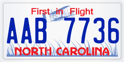 NC license plate AAB7736