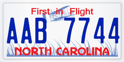 NC license plate AAB7744