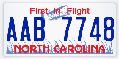 NC license plate AAB7748