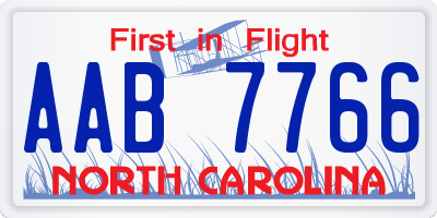 NC license plate AAB7766