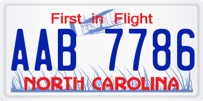 NC license plate AAB7786