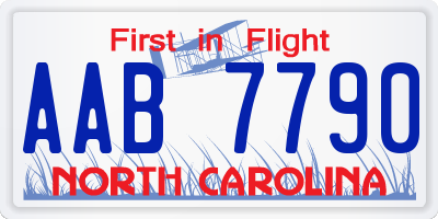 NC license plate AAB7790