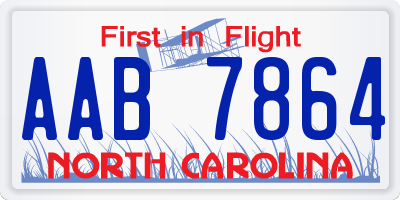 NC license plate AAB7864