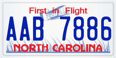 NC license plate AAB7886