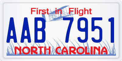 NC license plate AAB7951
