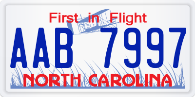 NC license plate AAB7997