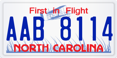NC license plate AAB8114