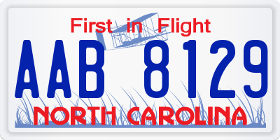 NC license plate AAB8129