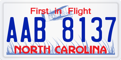 NC license plate AAB8137