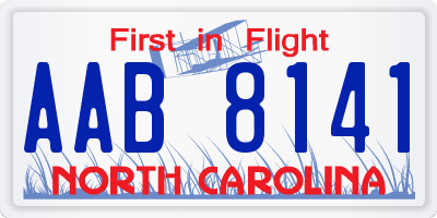 NC license plate AAB8141