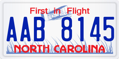 NC license plate AAB8145