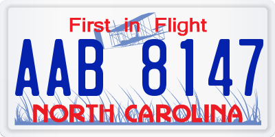 NC license plate AAB8147