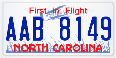 NC license plate AAB8149
