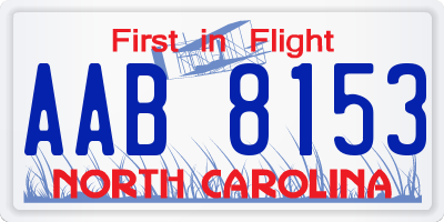 NC license plate AAB8153