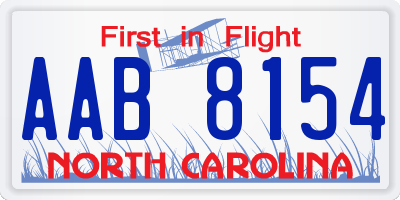 NC license plate AAB8154