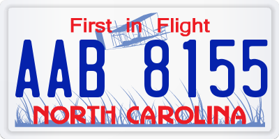 NC license plate AAB8155