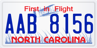 NC license plate AAB8156