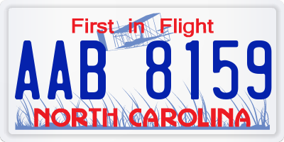 NC license plate AAB8159
