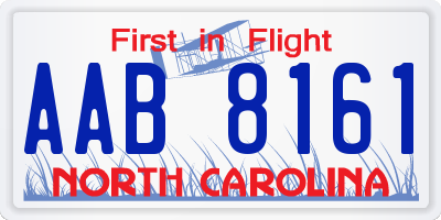NC license plate AAB8161