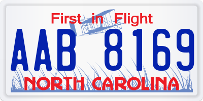 NC license plate AAB8169