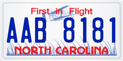 NC license plate AAB8181