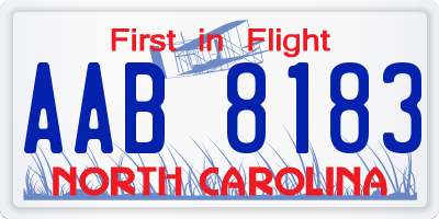 NC license plate AAB8183