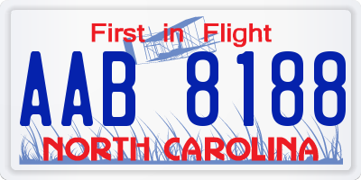 NC license plate AAB8188