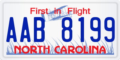NC license plate AAB8199