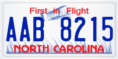 NC license plate AAB8215