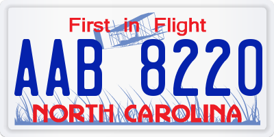 NC license plate AAB8220