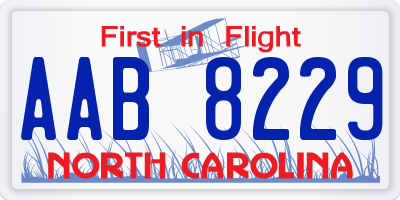 NC license plate AAB8229