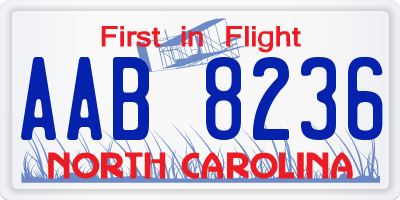 NC license plate AAB8236