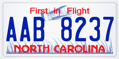 NC license plate AAB8237