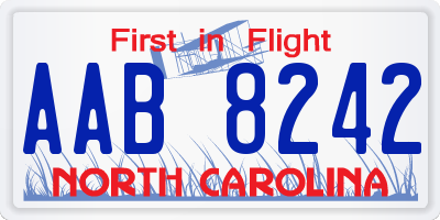 NC license plate AAB8242