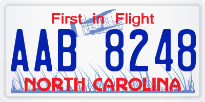 NC license plate AAB8248