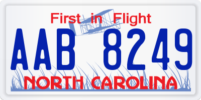 NC license plate AAB8249