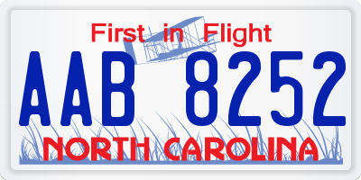 NC license plate AAB8252