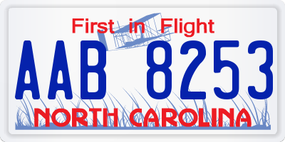 NC license plate AAB8253