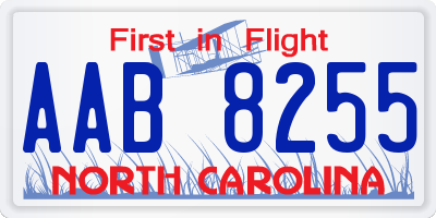 NC license plate AAB8255
